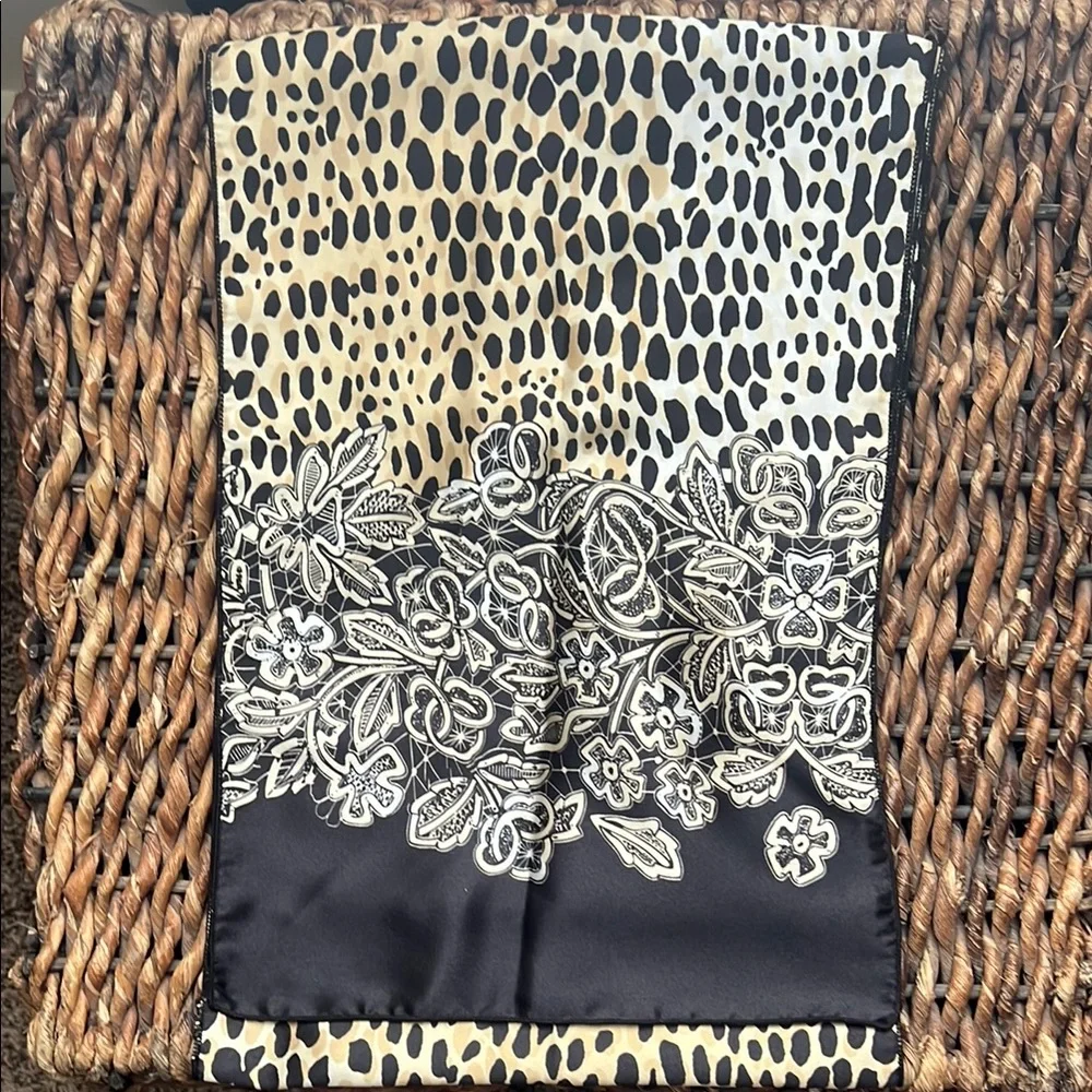 Leopard Print and Floral Scarf
